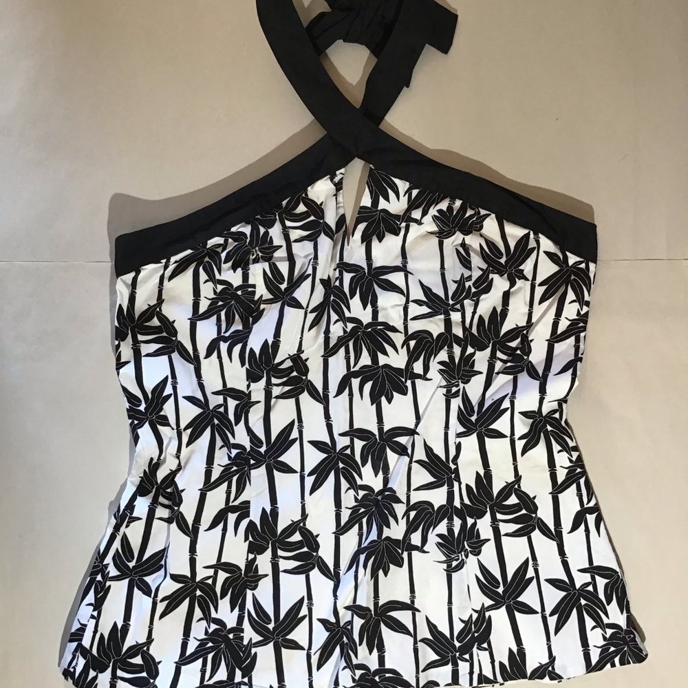 White House Black Market Halter Top Bamboo Design Size M